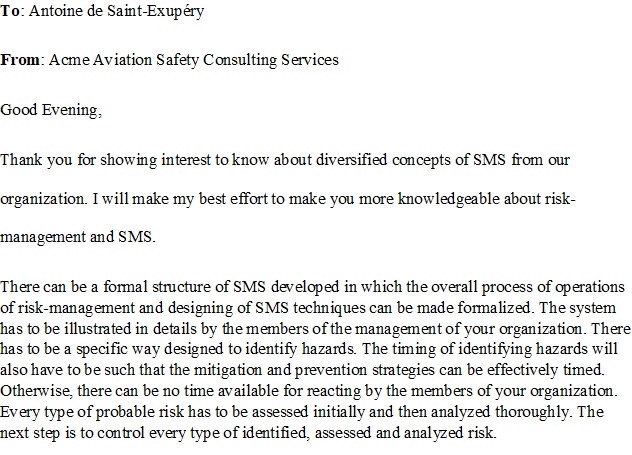 7.2 - Discussion Acme Aviation Safety Consultant Service